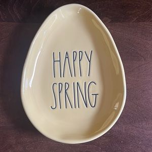 New with tags, yellow, happy spring, ceramic Rae Dunn egg plate